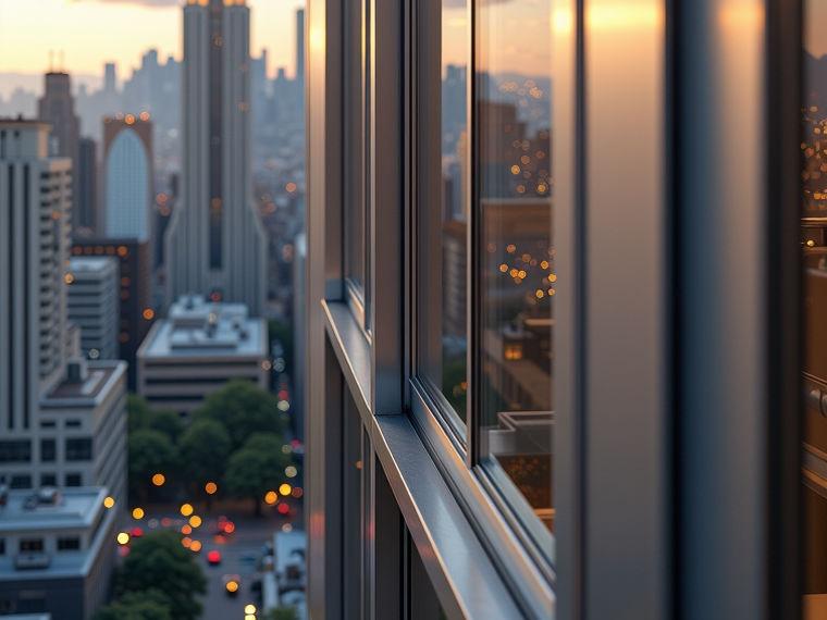 Anodized aluminum curtain wall detail