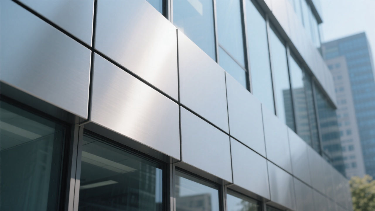 Anodized aluminum facade close-up
