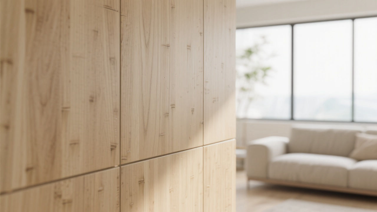 Bamboo fiber wall panel close-up