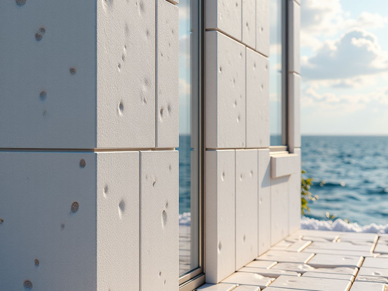 Coastal building PVC wall panel detail