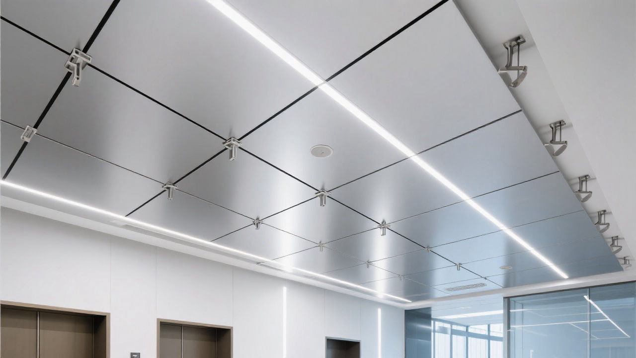 Commercial aluminum ceiling installation
