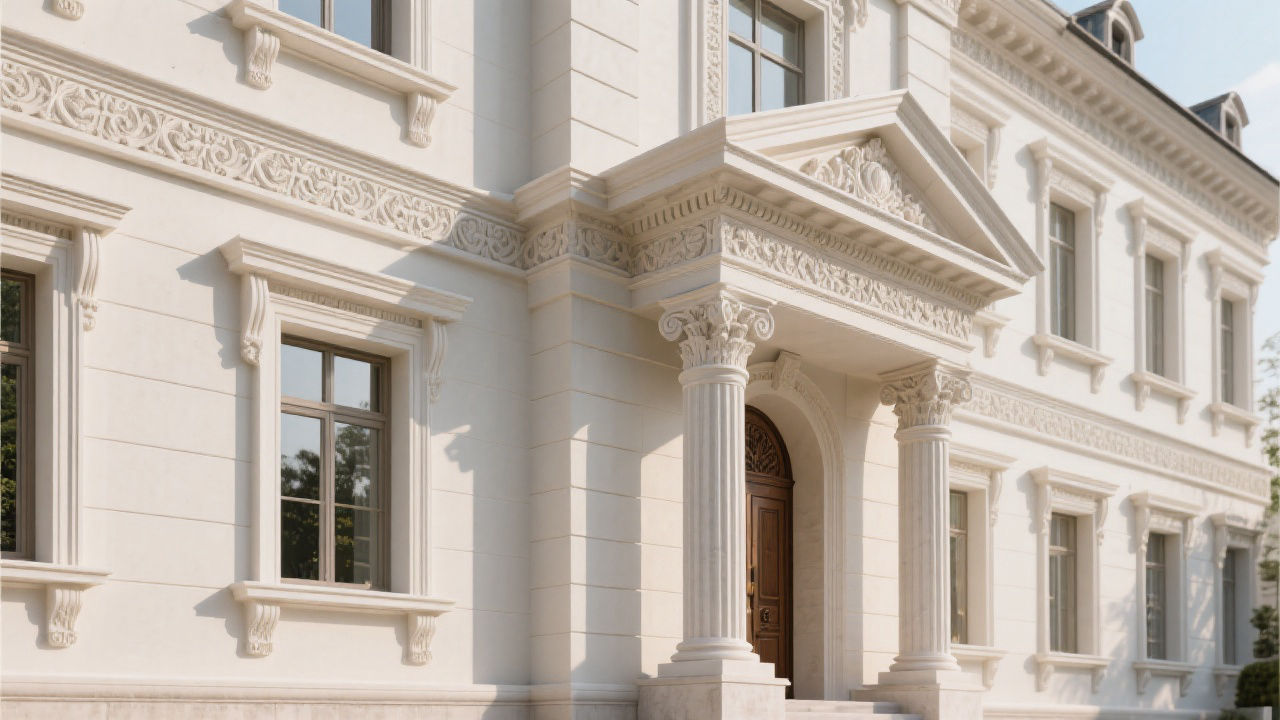 European facade with EPS details