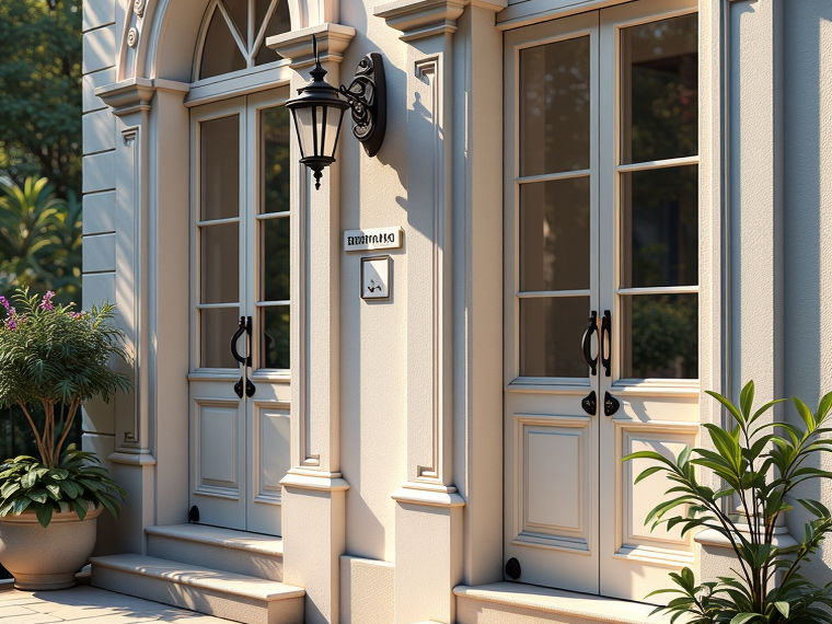 European-style facade with EPS moldings