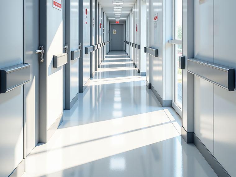 Medical-grade steel wall panel installation