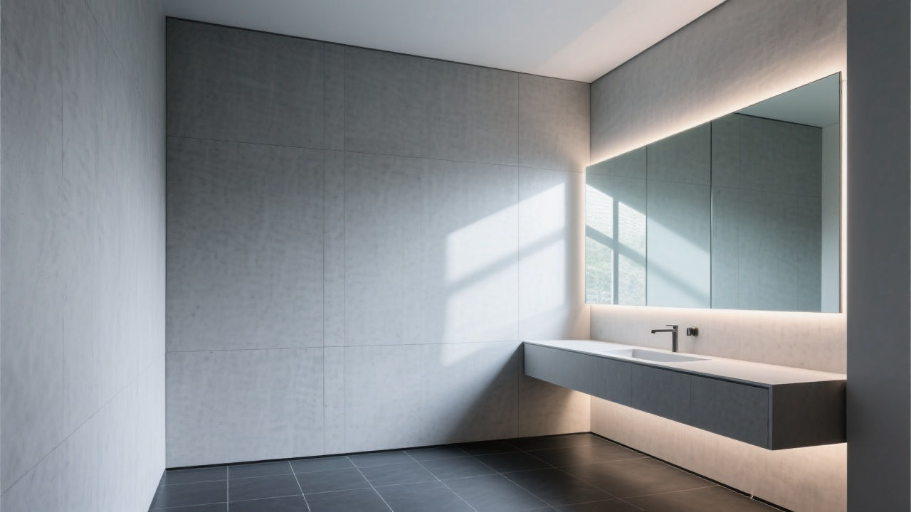 Modern bathroom with moisture-proof panels.