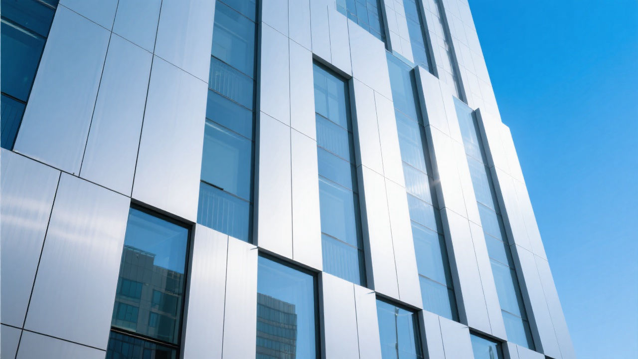Sleek silver A2 fire-rated ACP building facade