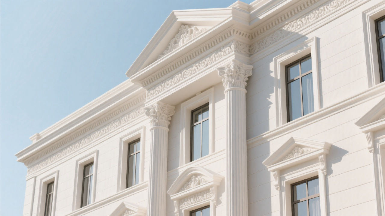 Building facade with EPS classical details