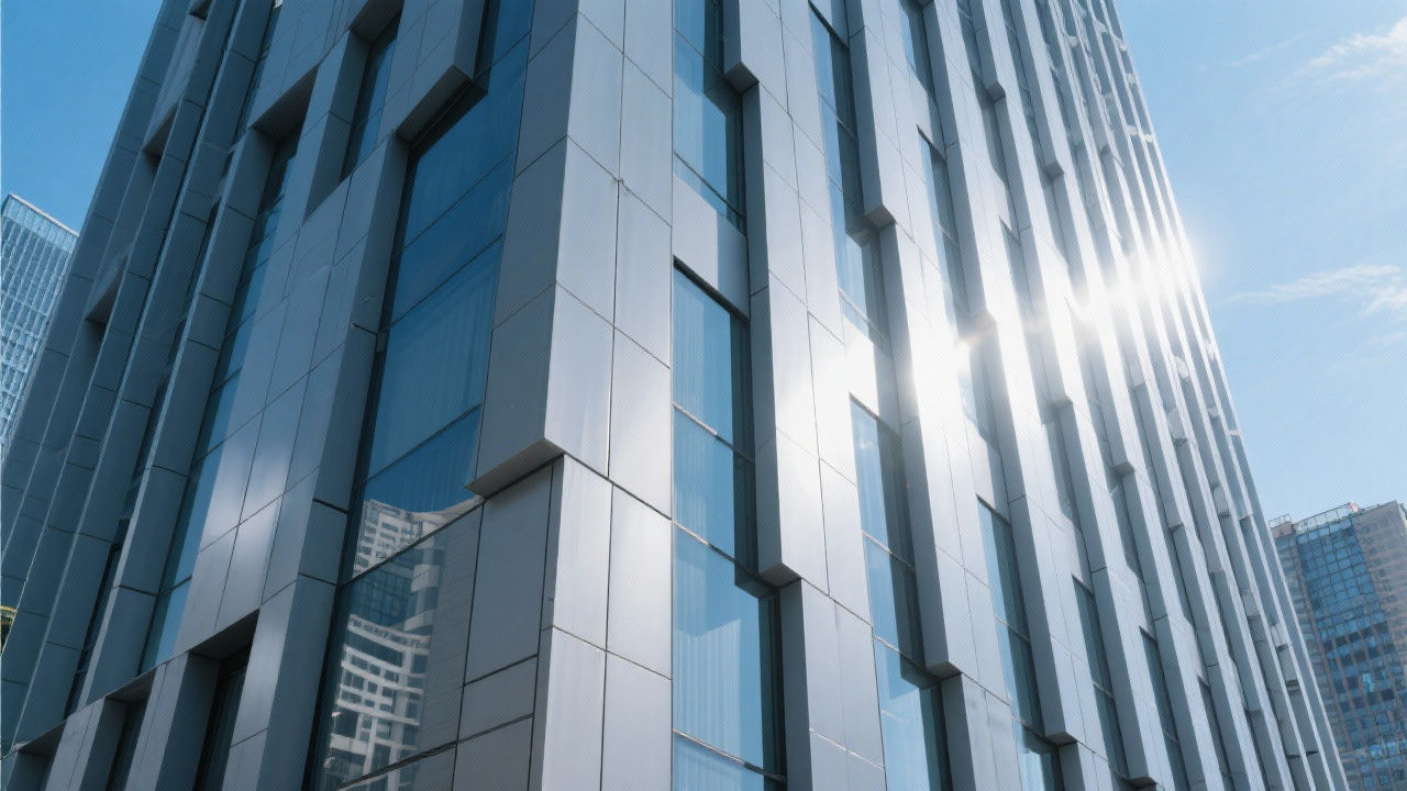 Modern high-rise facade with A2 fireproof ACP