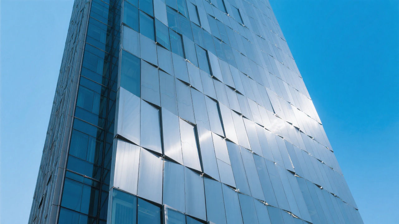 Modern skyscraper with honeycomb facade.