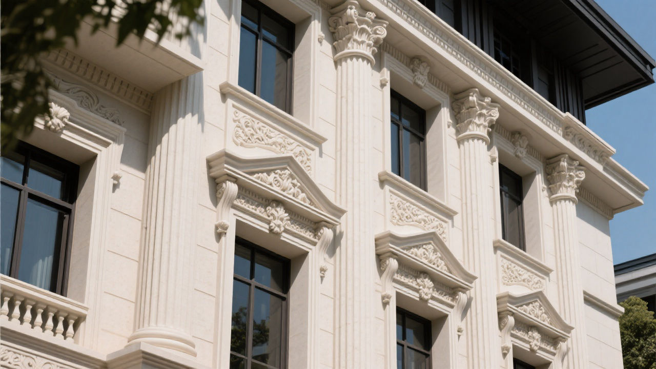 Elegant building facade with GRC details