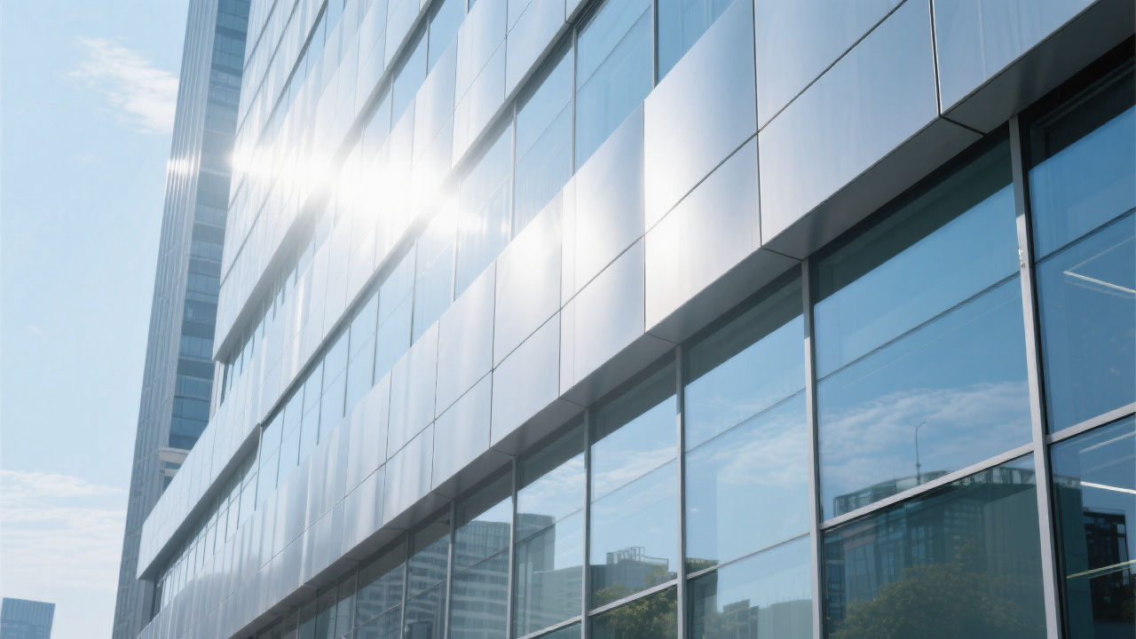 Modern building facade with aluminum panels