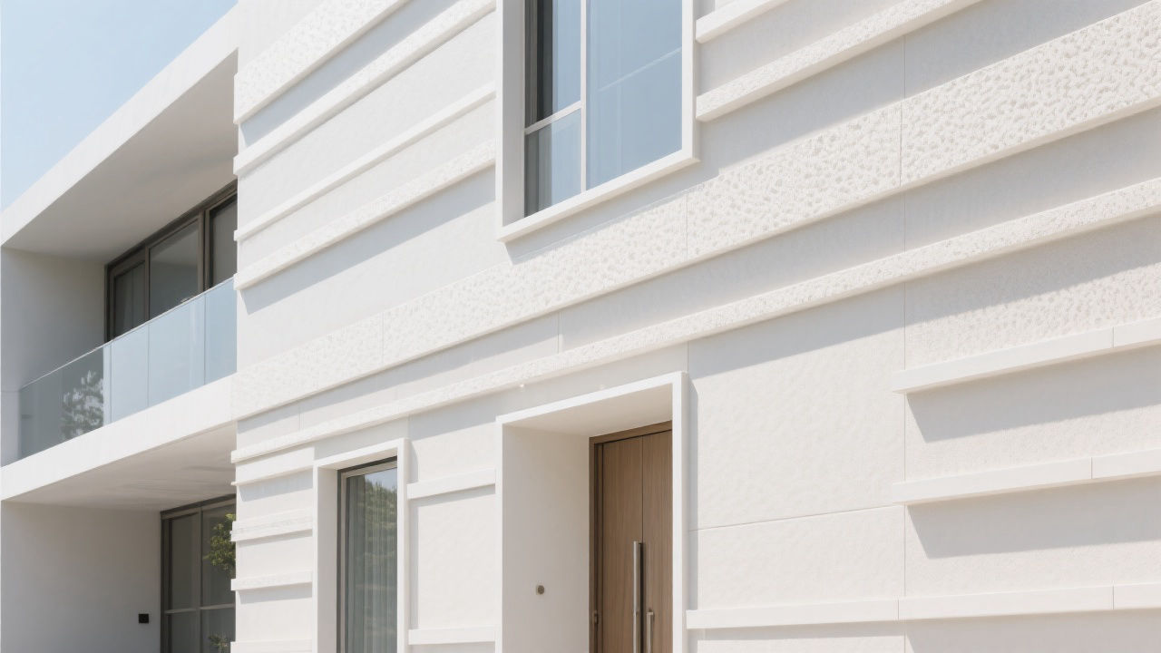 Modern building facade with foamed ceramic lines