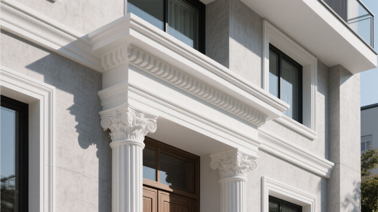 Modern building with EPS facade details.