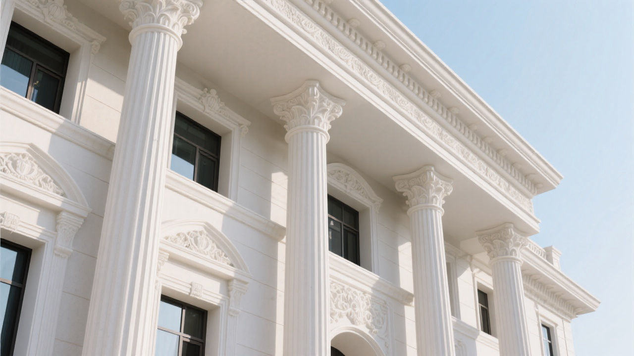 Modern classical building facade with EPS columns