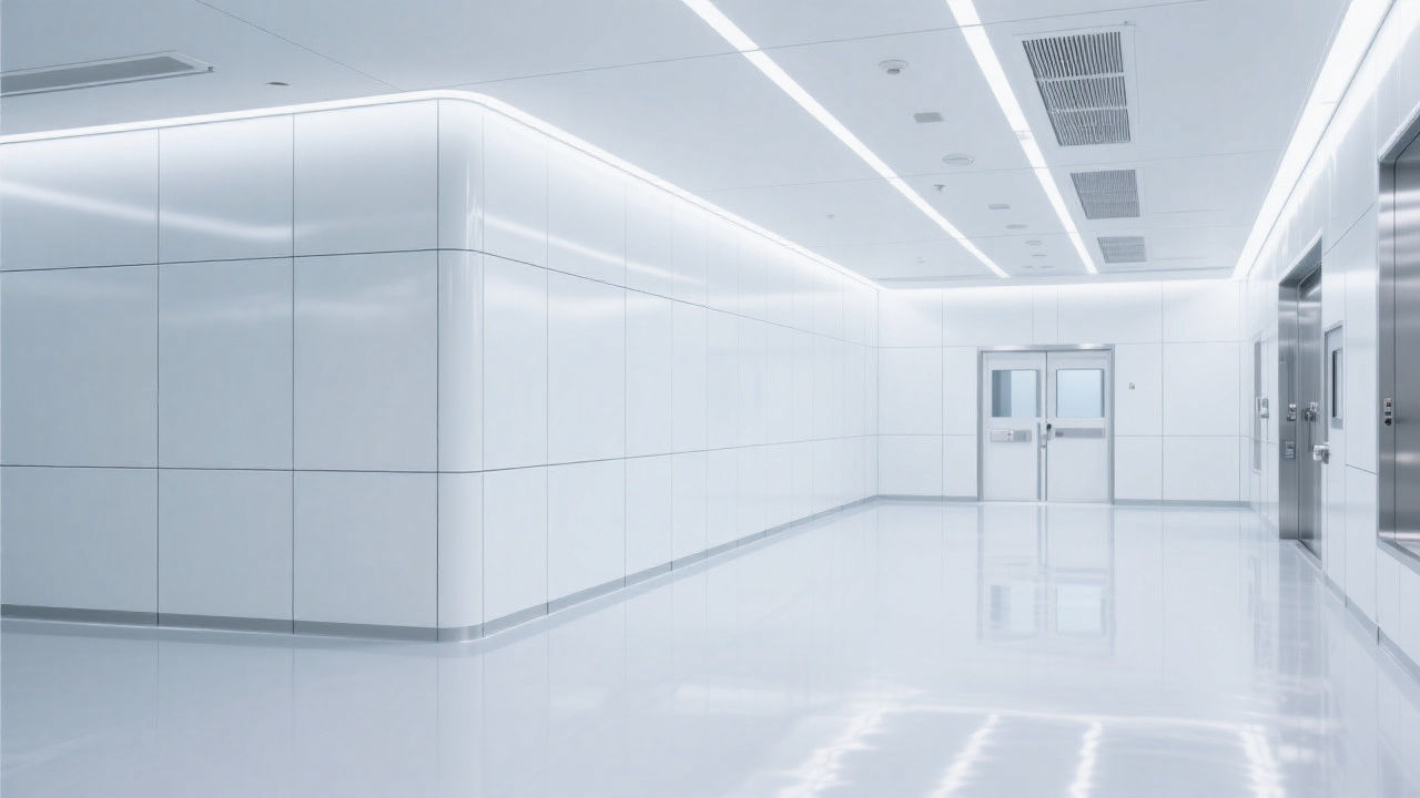 Cleanroom interior with honeycomb panels