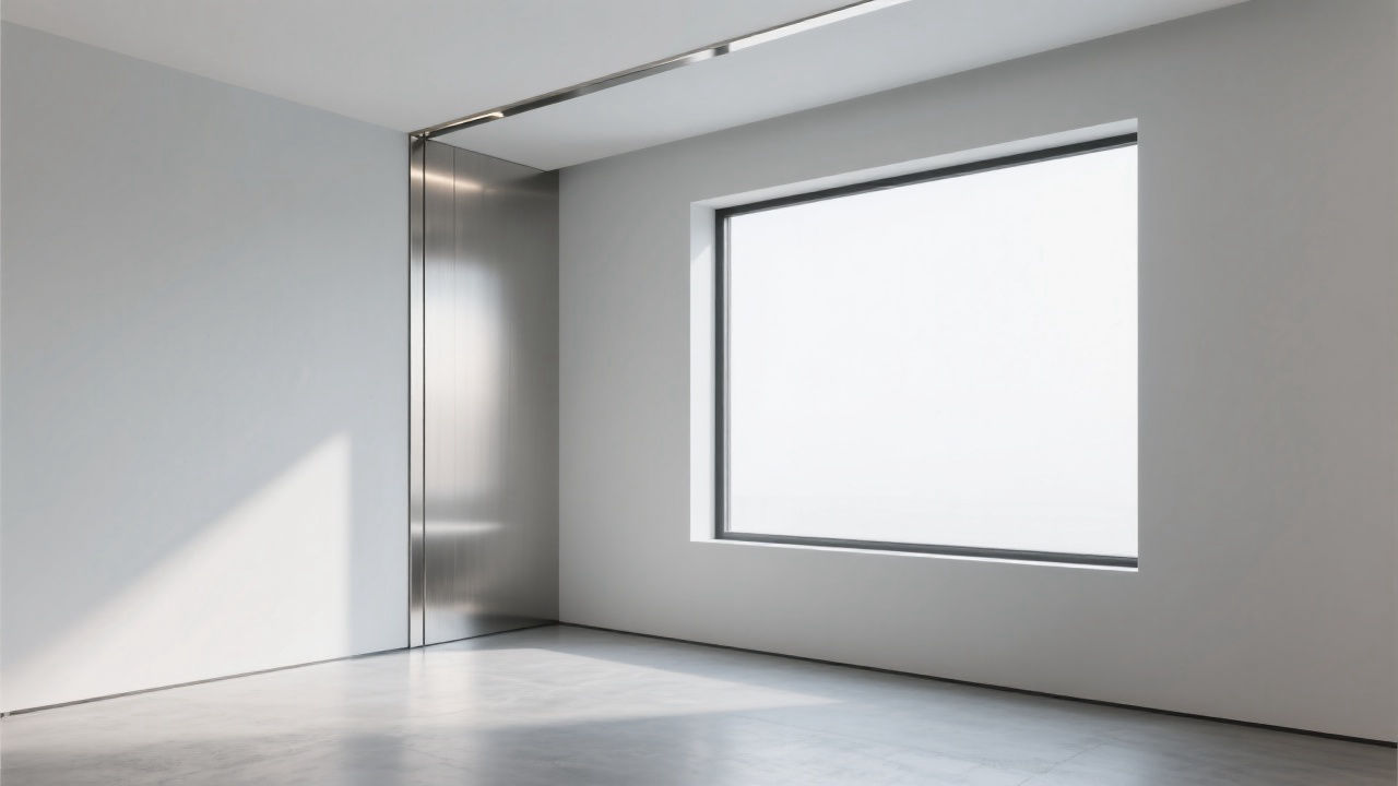 Modern living room with brushed metal trim