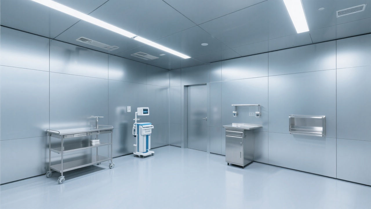 Modern medical lab with anodized aluminum walls.