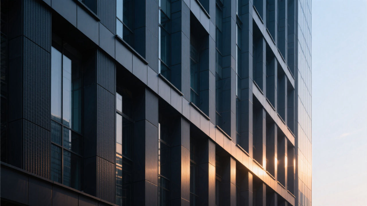 Modern high-rise steel panel facade