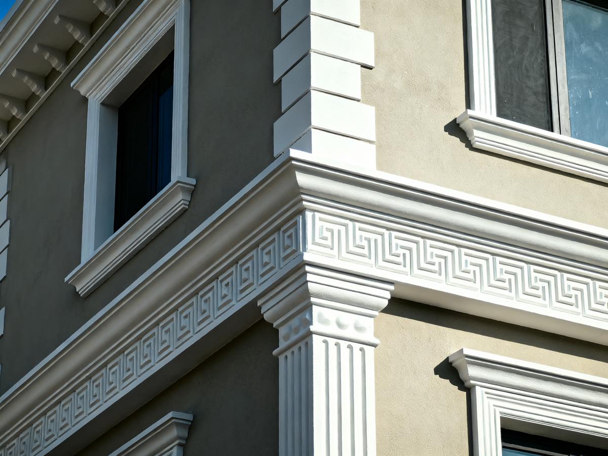 Modern building exterior with EPS facade details.