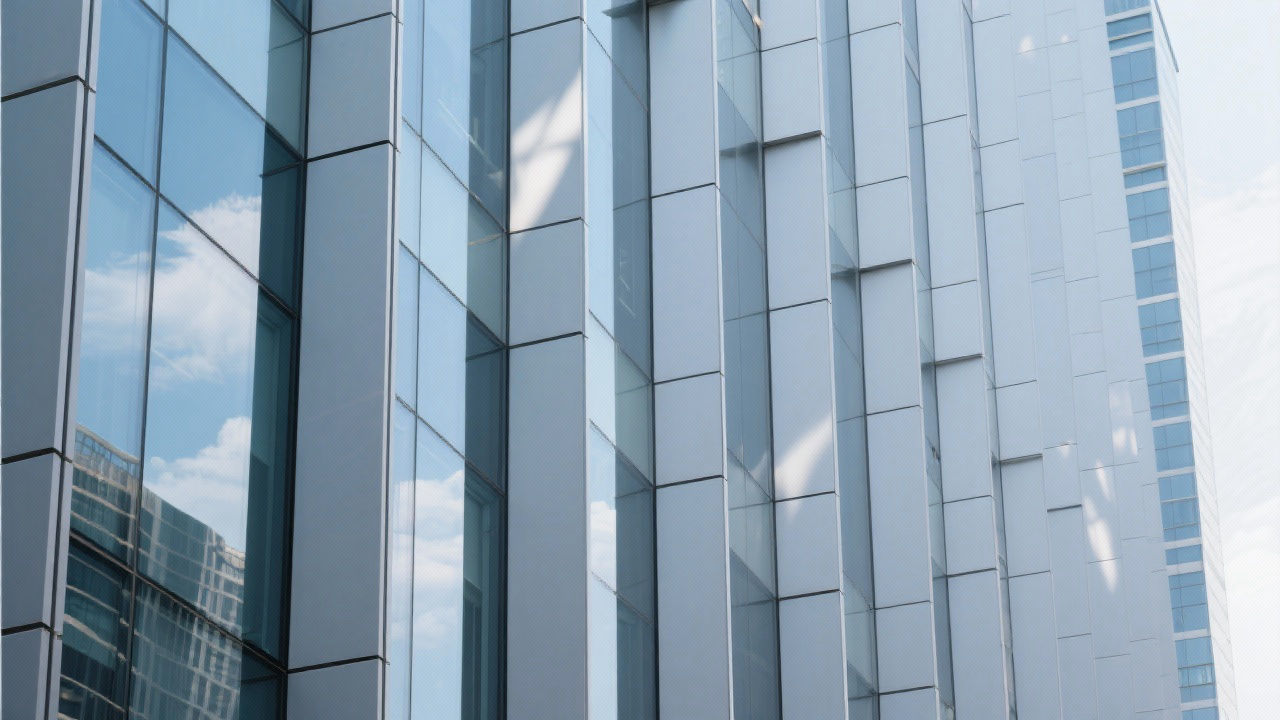 Modern high-rise facade with A2 fire-rated panels