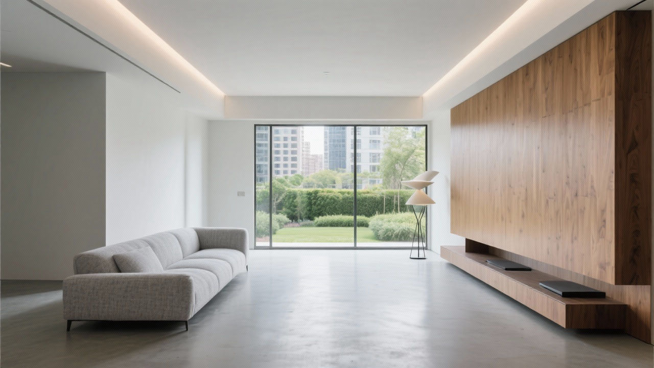 Modern living room with natural light