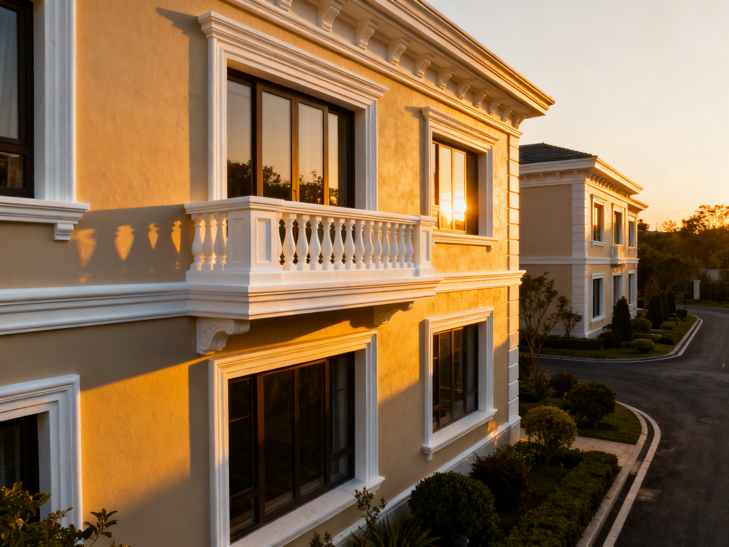 EPS线条生产的今与古:匠艺的蜕变 Modern villa with EPS decorative lines