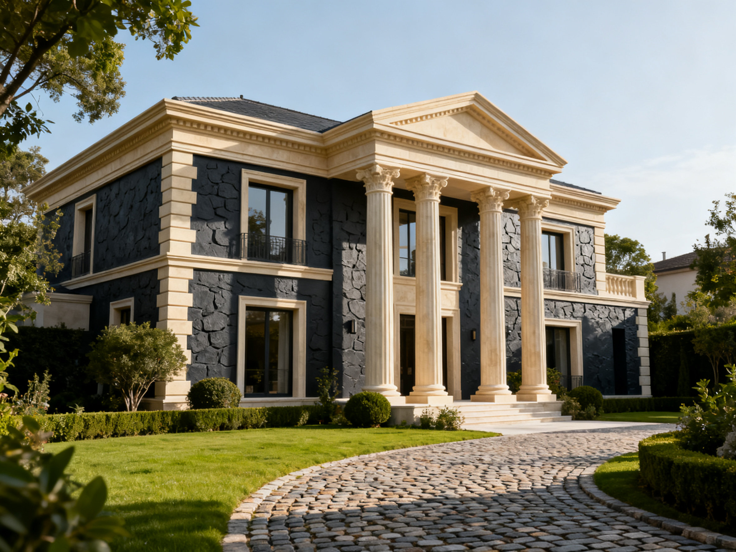 GRC线条:今之风骨,古之回响 GRC-lined neoclassical villa