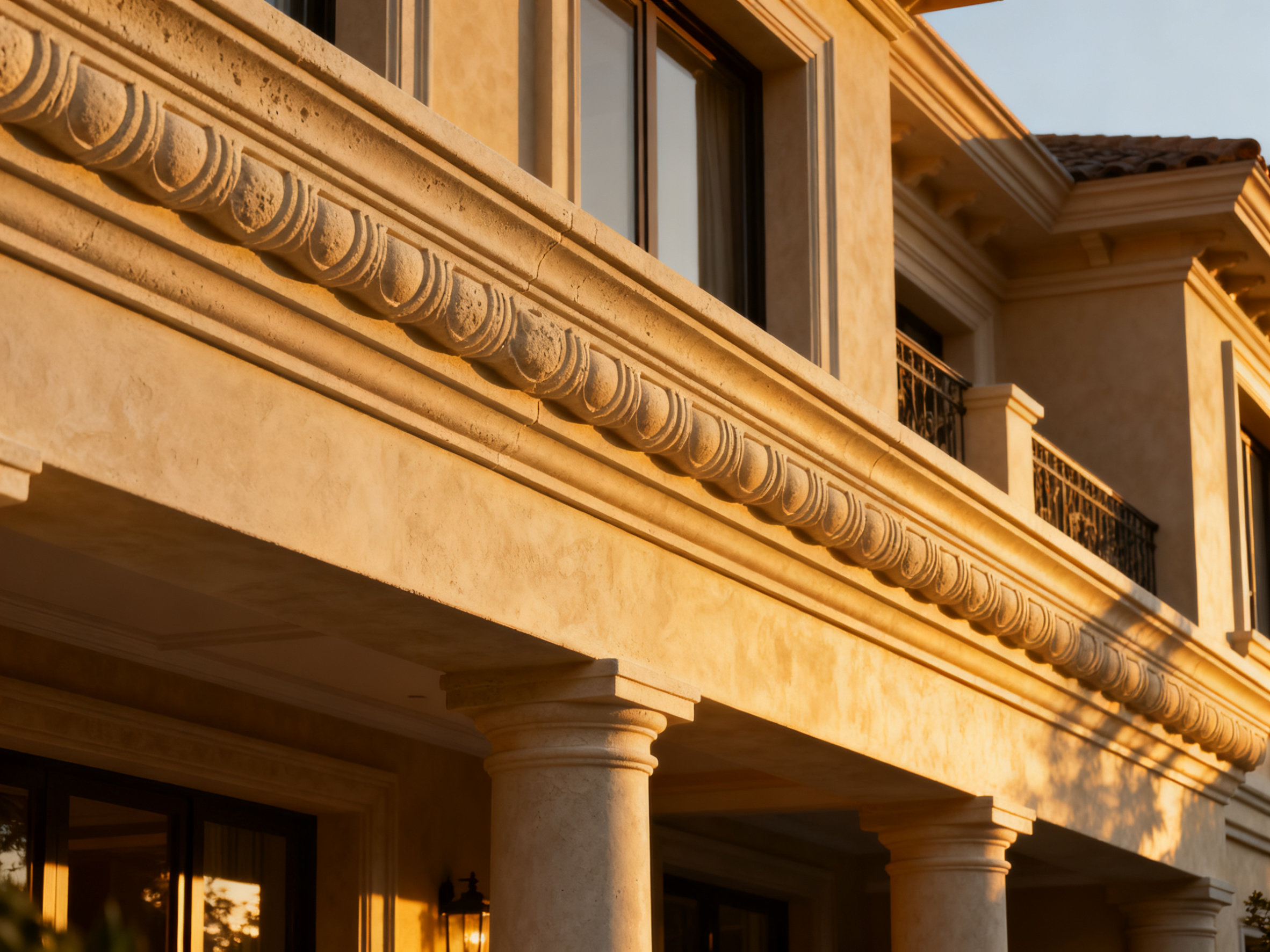 grc构件生产的工业回响与匠艺绝唱 GRC villa cornices detail