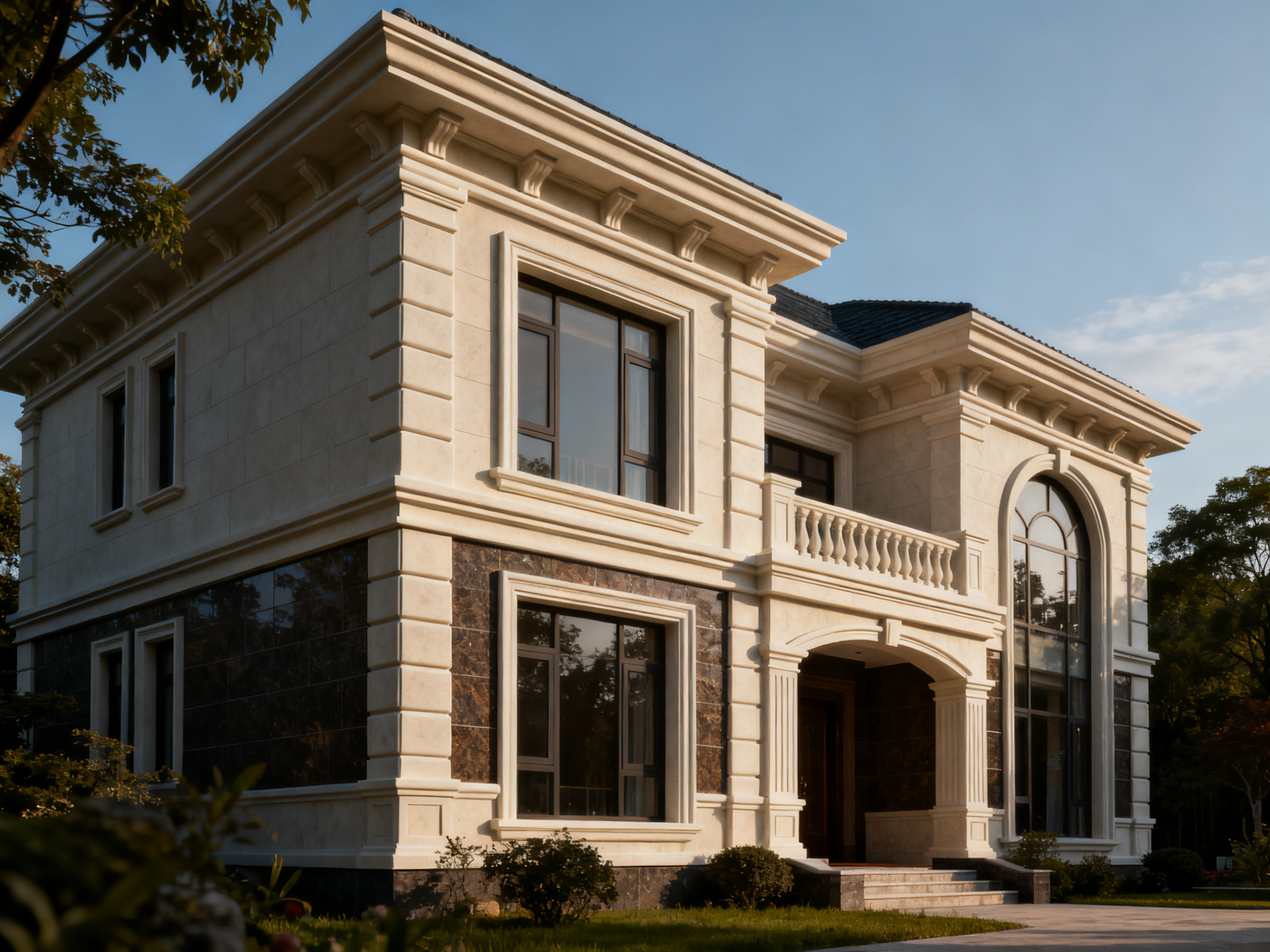 探寻墙板厂家直销的本源与风骨 Villa with decorative EPS and GRC elements