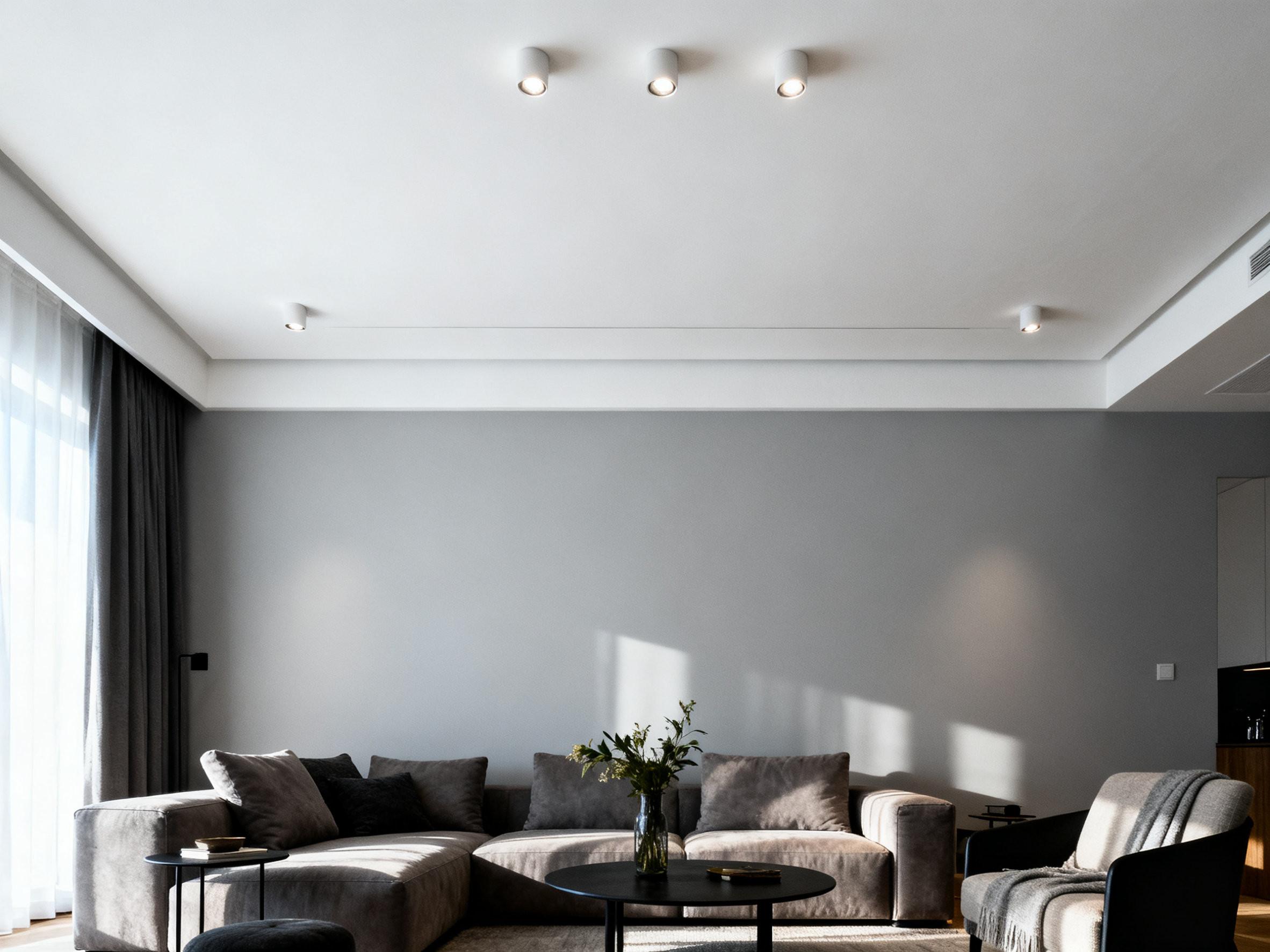 关于客厅吊顶的沉思 Sleek flat ceiling design