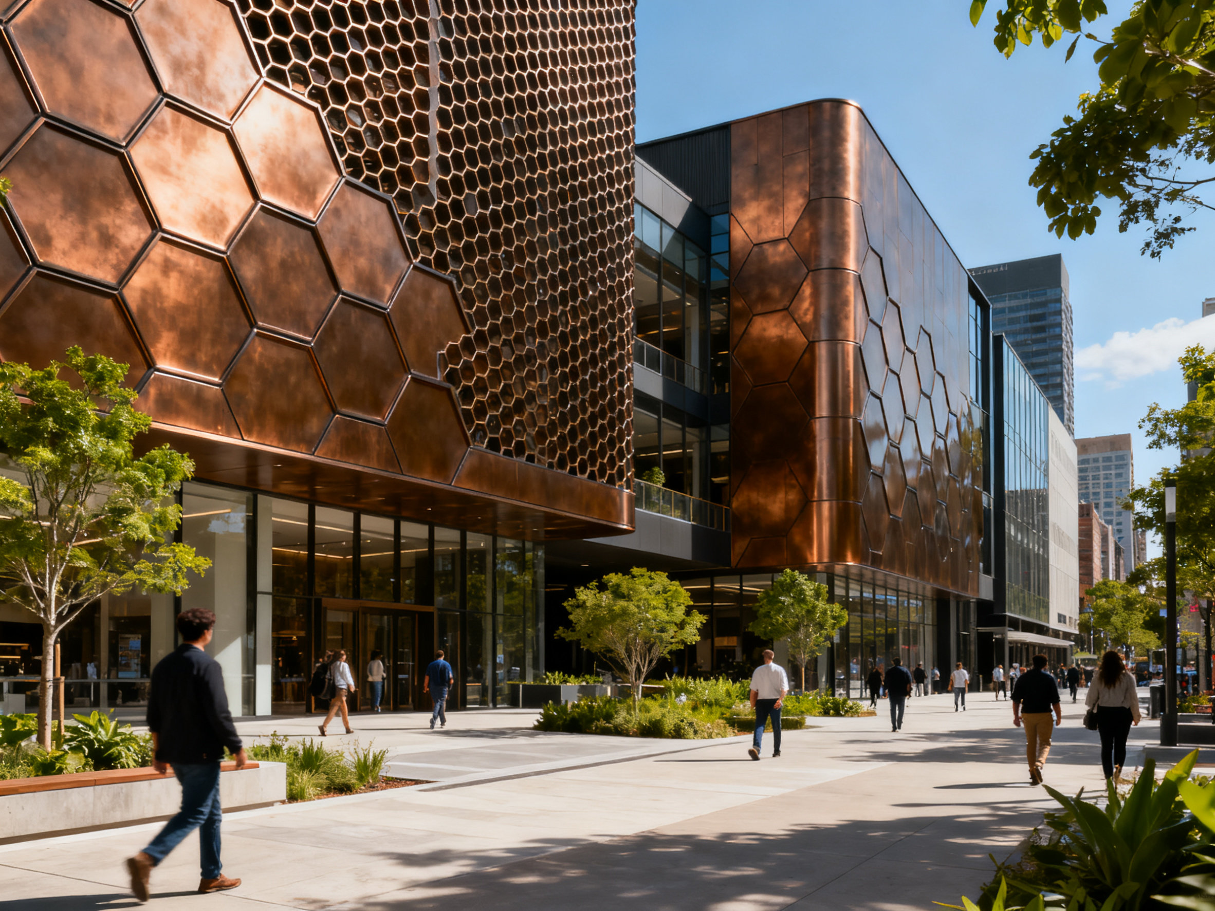 蜂窝铝板价格的今古愁 Bronze honeycomb panels facade